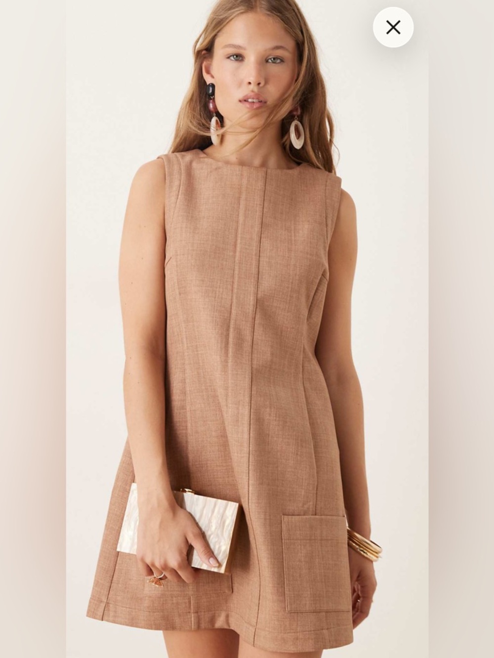 ASOS Design Bonded Mini Shift Dress with Pocket Detailing